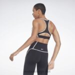 kvinner svart 2X42N499 Reebok lux racer vattert fargeblokkert BH - Bilde 4