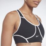 kvinner svart 2X42N499 Reebok lux racer vattert fargeblokkert BH - Bilde 5