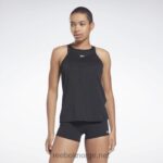 kvinner svart 2X42N598 Reebok forent av fitness perforert tank topp