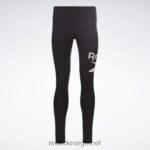 kvinner svart 2X42N818 Reebok leggings med identitetslogo - Bilde 6