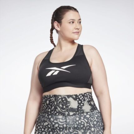 kvinner svart 2X42N840 Reebok lux vector racer sports-bh (plus size)