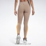 kvinner taupe 2X42N501 Reebok lux fargeblokk-tights med høy midje - Bilde 3