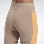 kvinner taupe 2X42N501 Reebok lux fargeblokk-tights med høy midje - Bilde 4