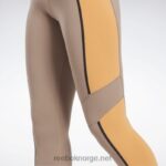 kvinner taupe 2X42N501 Reebok lux fargeblokk-tights med høy midje - Bilde 5