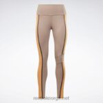 kvinner taupe 2X42N501 Reebok lux fargeblokk-tights med høy midje - Bilde 6