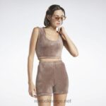 kvinner taupe 2X42N891 Reebok klassiske plysjtopp