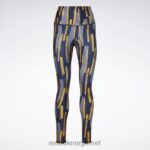 kvinner vektor marine 2X42N538 Reebok myt allover print tights - Bilde 6