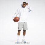 menn hvit 2X42N1144 Reebok basketball rygg vektor fleece hettegenser - Bilde 2