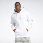 menn hvit 2X42N1144 Reebok basketball rygg vektor fleece hettegenser