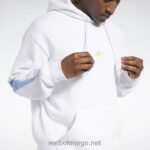 menn hvit 2X42N1144 Reebok basketball rygg vektor fleece hettegenser - Bilde 5