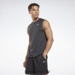 menn nattsvart 2X42N1159 Reebok ermeløs trenings t-skjorte