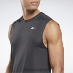 menn nattsvart 2X42N1159 Reebok ermeløs trenings t-skjorte - Bilde 4