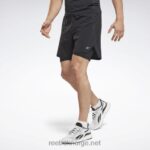 menn svart 2X42N1169 Reebok kjører to-i-ett shorts