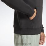 menn svart 2X42N1171 Reebok identitetsfleece hettegenser med stablet logo-genser - Bilde 5