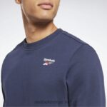 menn vektor marine 2X42N1180 Reebok identitet fleece vektor crew sweatshirt - Bilde 4