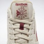 moderne beige/alabaster/klassisk burgunder 2X42N58 Reebok klassiske skinnsko - Bilde 8