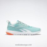 semi klassisk blågrønn/tåke/oransje bluss 2X42N398 Reebok flexagon force 4 treningssko for kvinner