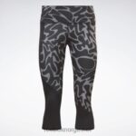svart 2X42N733 Reebok løpende capri-tights med trykk - Bilde 6